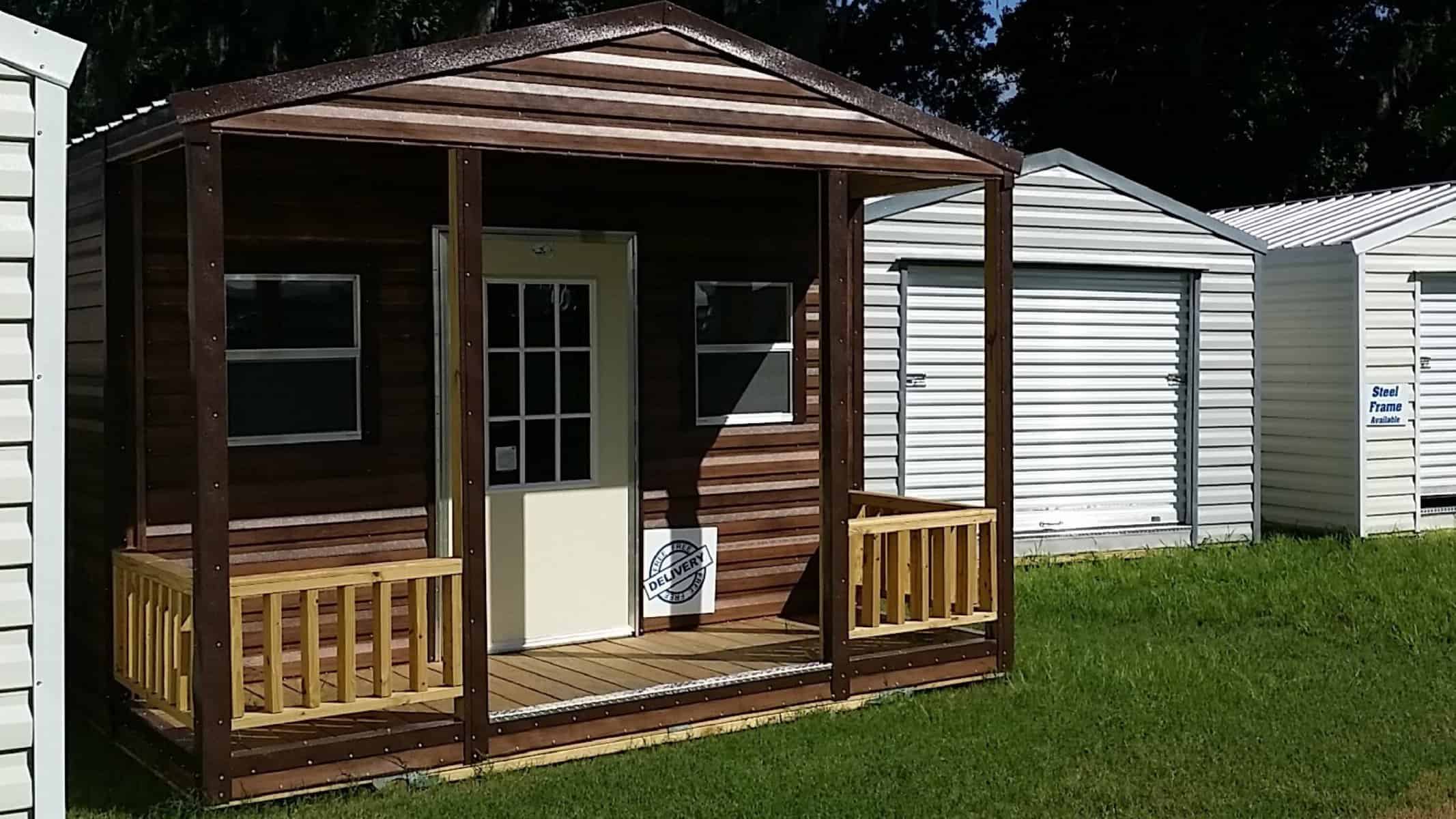 Robin sheds Probuilt Structures Sheds For Sale In Central Florida Shed in citrus county and sheds in marion county Porch model sheds for sale metal siding 10x12
