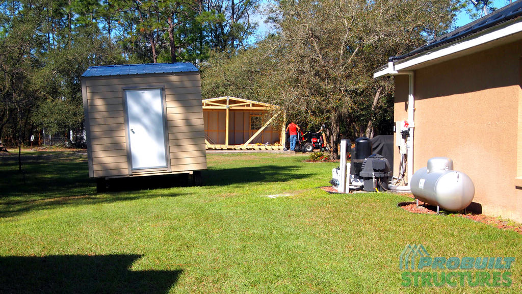 Setting up a shed shed delivery and set up Robin sheds Probuilt Structures Sheds For Sale In Central Florida Shed in citrus county and sheds in marion county