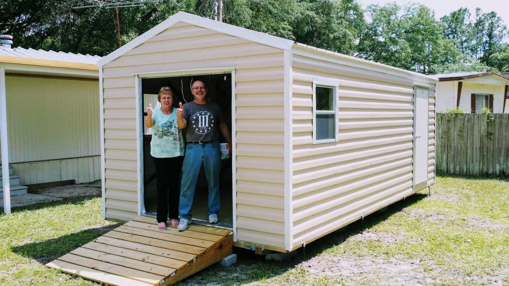 10x24 metal sidng shed for sale happy customers shed with ramp Robin sheds Probuilt Structures Sheds For Sale In Central Florida Shed in citrus county and sheds in marion county