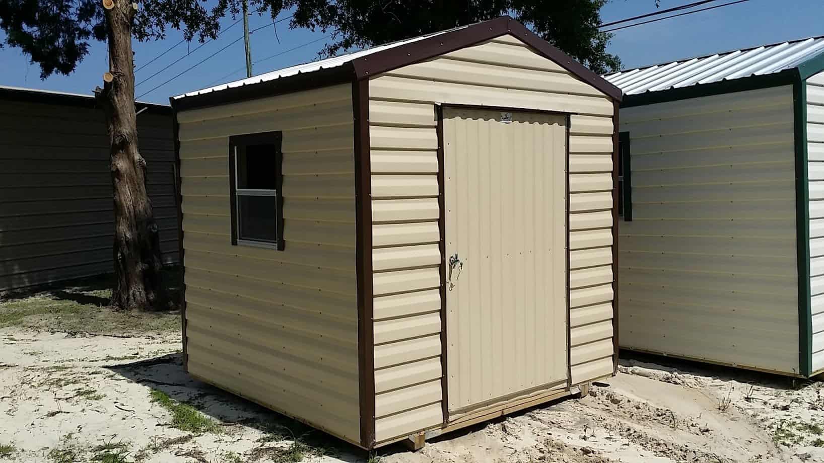 Robin sheds Probuilt Structures Sheds For Sale In Central Florida Tan And Brown Metal Shed 10x14
