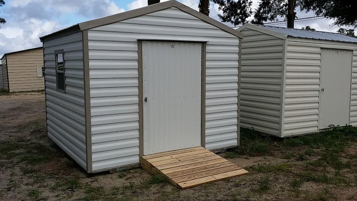 Robin sheds Probuilt Structures Sheds For Sale In Central Florida White metal 10x16 metal shed