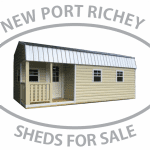 NEW PORT RICHEY SHEDS FOR SALE Gambrel Side Lofted Cabin Porch Model Shed
