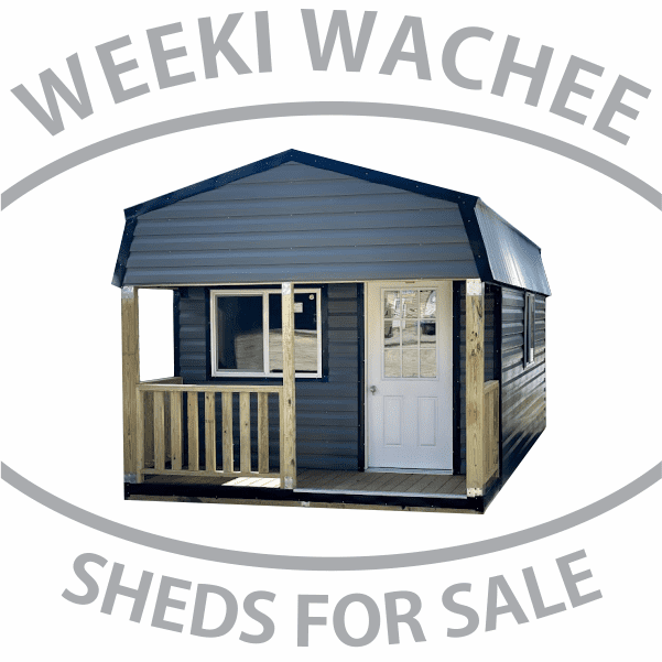 WEEKI WACHEE SHEDS FOR SALE Gambrel Lofted Cabin Porch Model Shed Style