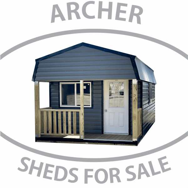 sheds for sale in Archer Gambrel Lofted Cabin Porch Model Shed