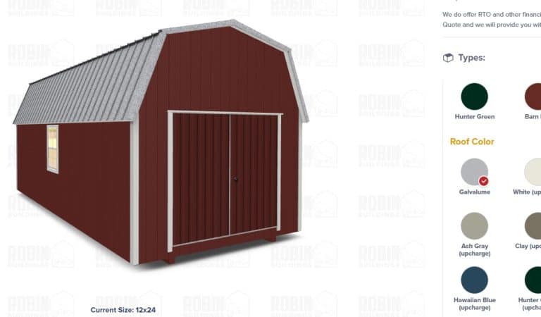 12x40 Portable Storage Sheds - Robin Sheds