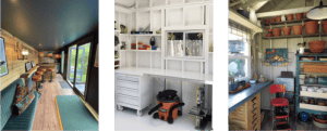 A 10x10 Portable Storage Shed manufactured by Robin Sheds, showcasing various potential uses. The shed is made in the USA and features a sturdy construction. The interior is organized and customized for different purposes, such as a workshop, garden storage, or a backyard office.
