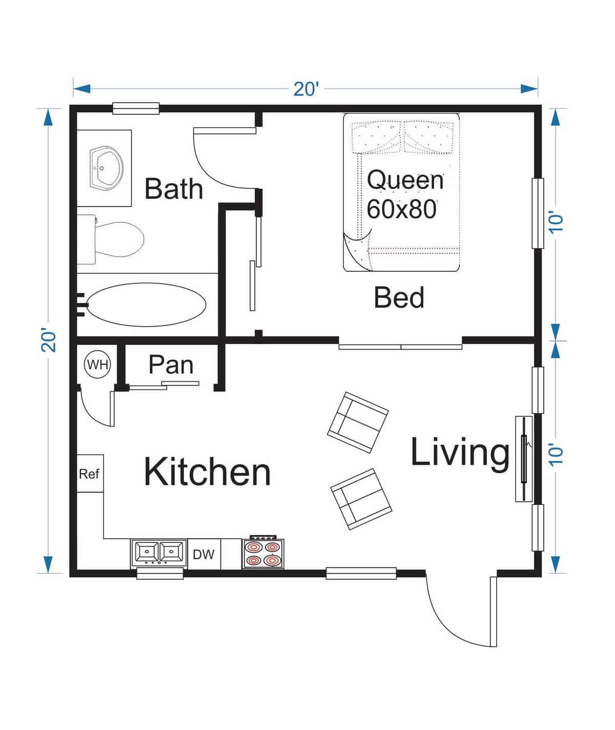 Tiny Home Floor Plan Gallery Robin Sheds