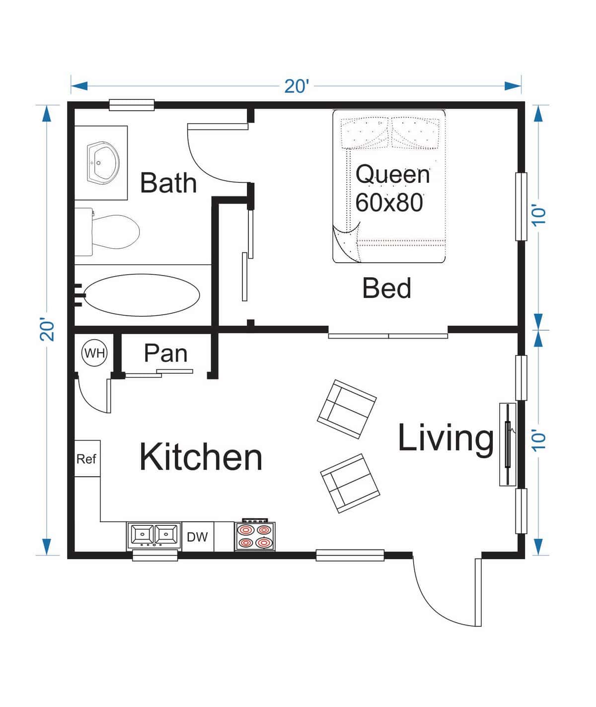 Tiny Home Floor Plan Gallery Robin Sheds 