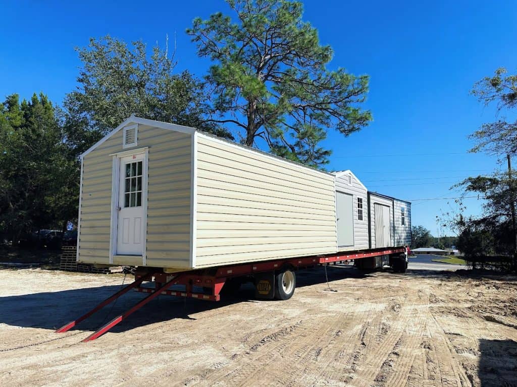 Various outdoor storage sheds available in your area, both new and used, with rent-to-own options.