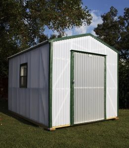 Greenhouse garden shed with plants inside
