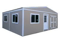 Multi-module utility buildings for sale near me, offering customizable storage solutions.