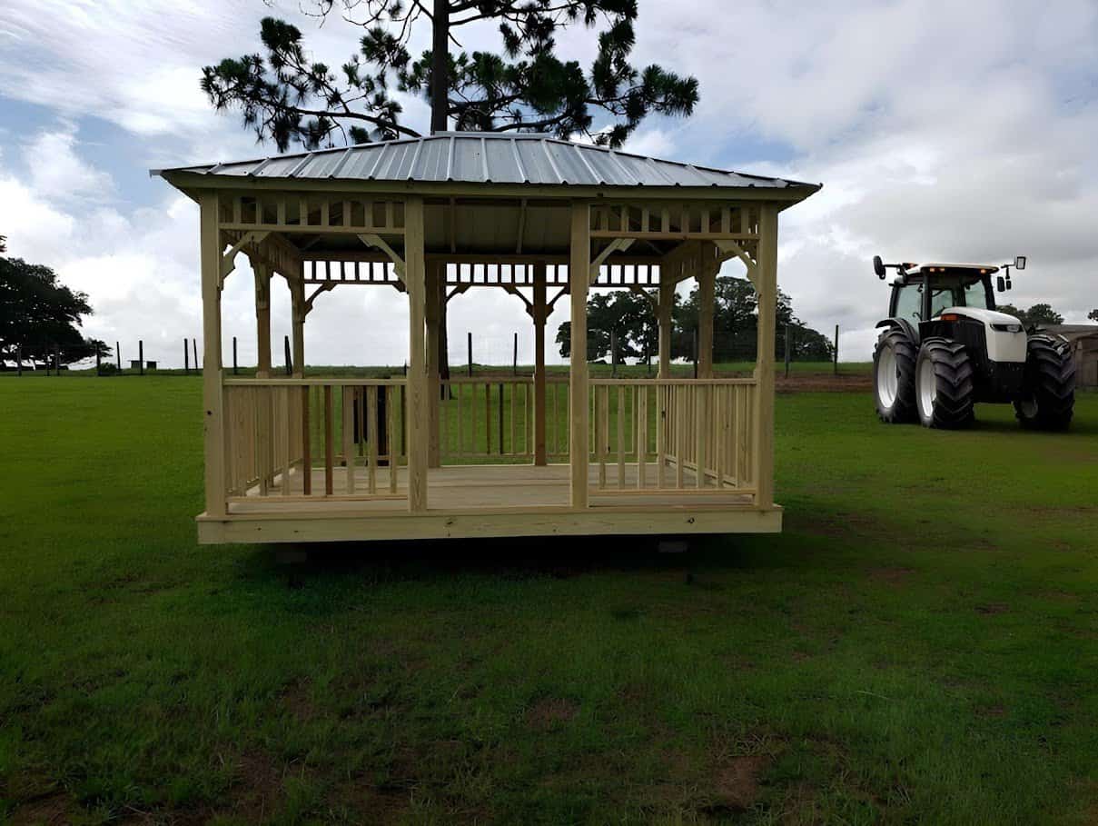 Wooden outdoor seating area covered gazebo for sale in Florida, blending style and comfort