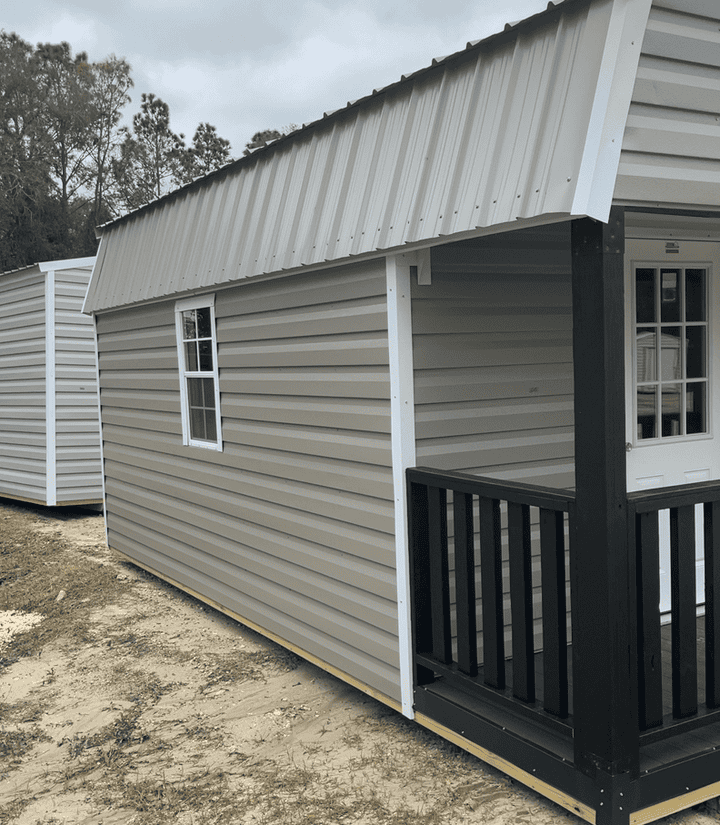 12×20 Gambrel Cabin Shed with Porch - Image 4